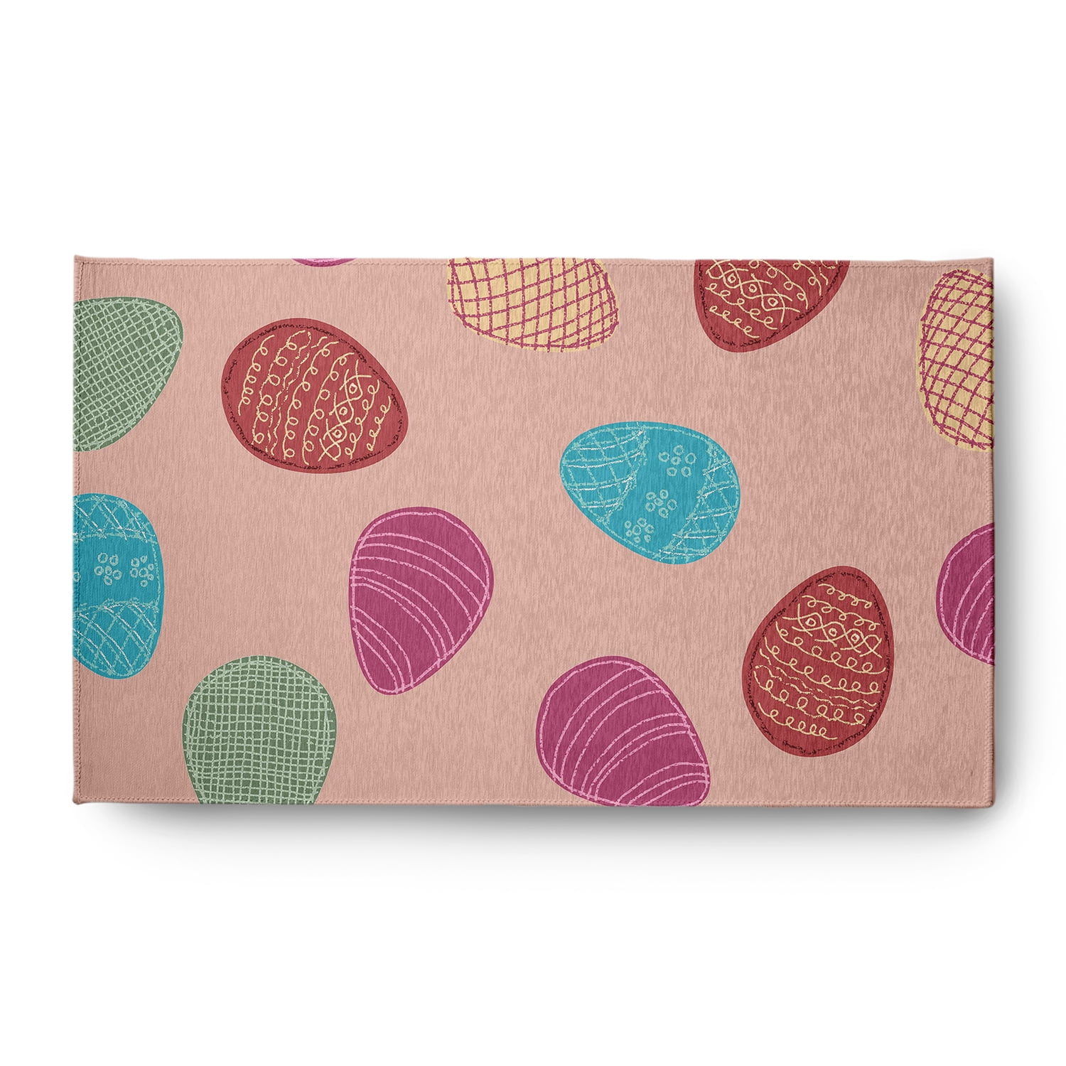 Simply Daisy Sunwashed Red Egg Hunt Easter Area Rug, 3' x 5'