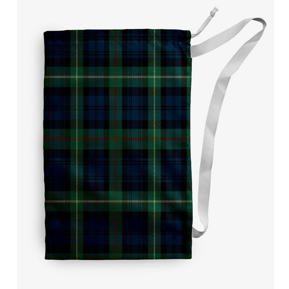 Simply Daisy Tartan Plaid 18 x 29 in Blue Laundry Bag