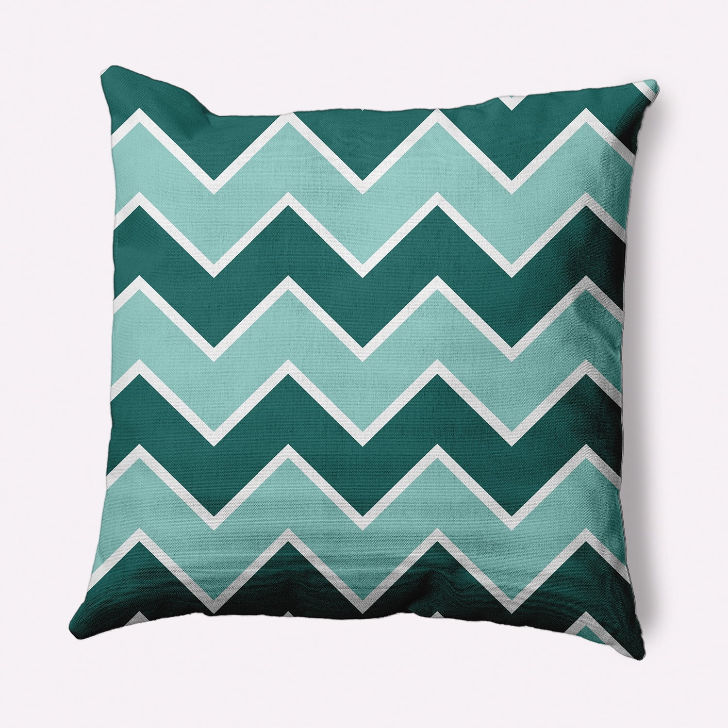 Simply Daisy Teal Colored Fancy Chevron Stripe Soft Spun Polyester Decorative Throw Pillow, 16" x 16"