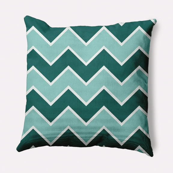 Simply Daisy Teal Colored Fancy Chevron Stripe Soft Spun Polyester Decorative Throw Pillow, 26" x 26"
