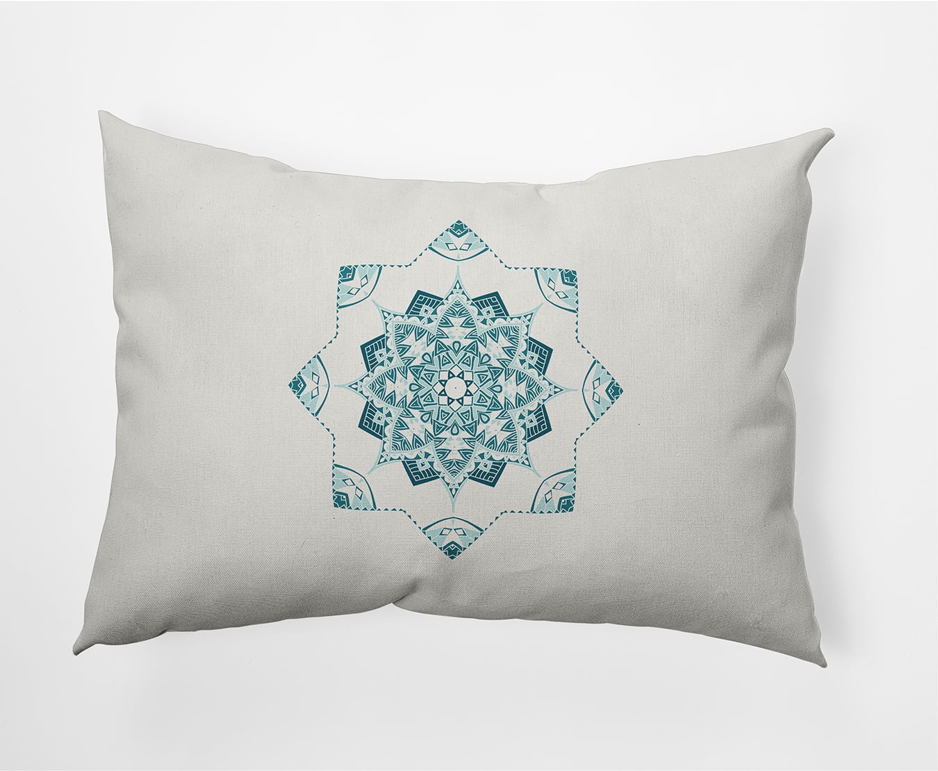 Simply Daisy Teal Colored Snowflake Star Winter Soft Spun Polyester Decorative Throw Pillow, 14" x 20"