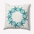 thumbnail image 1 of Simply Daisy Teal Colored Starfish Wreath Soft Spun Polyester Indoor/Outdoor Throw Pillow, 20" x 20", 1 of 3
