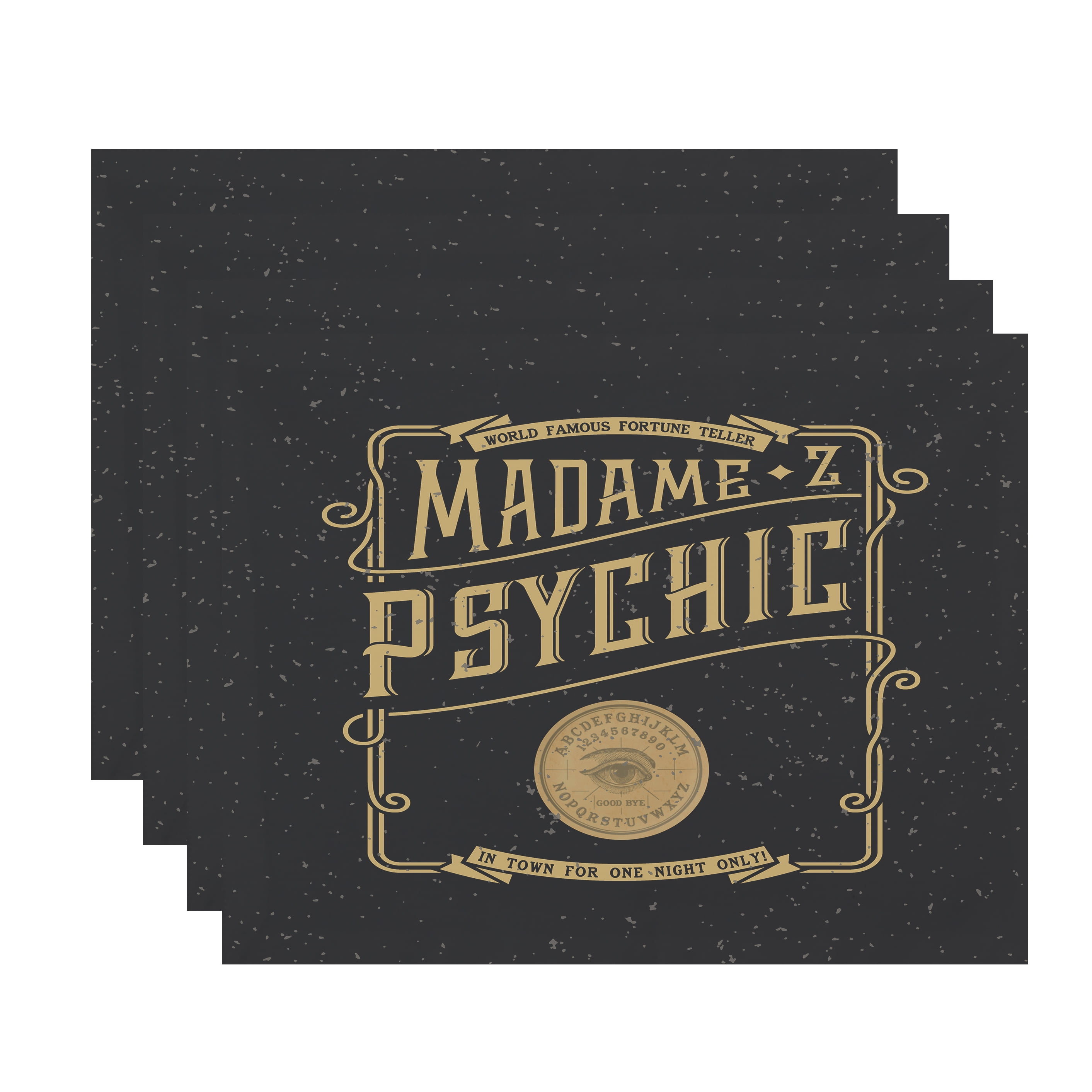 Simply Daisy The Psychic Eye 18x14 Inch Gold/Yellow Halloween Print Placemat (Set of 4)