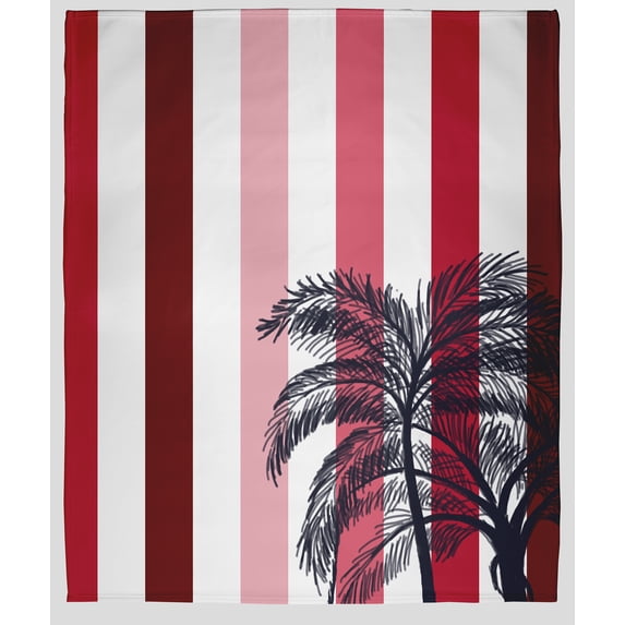 Simply Daisy Thin Stripe Palm Fleece Throw Blanket, Red, Standard Throw