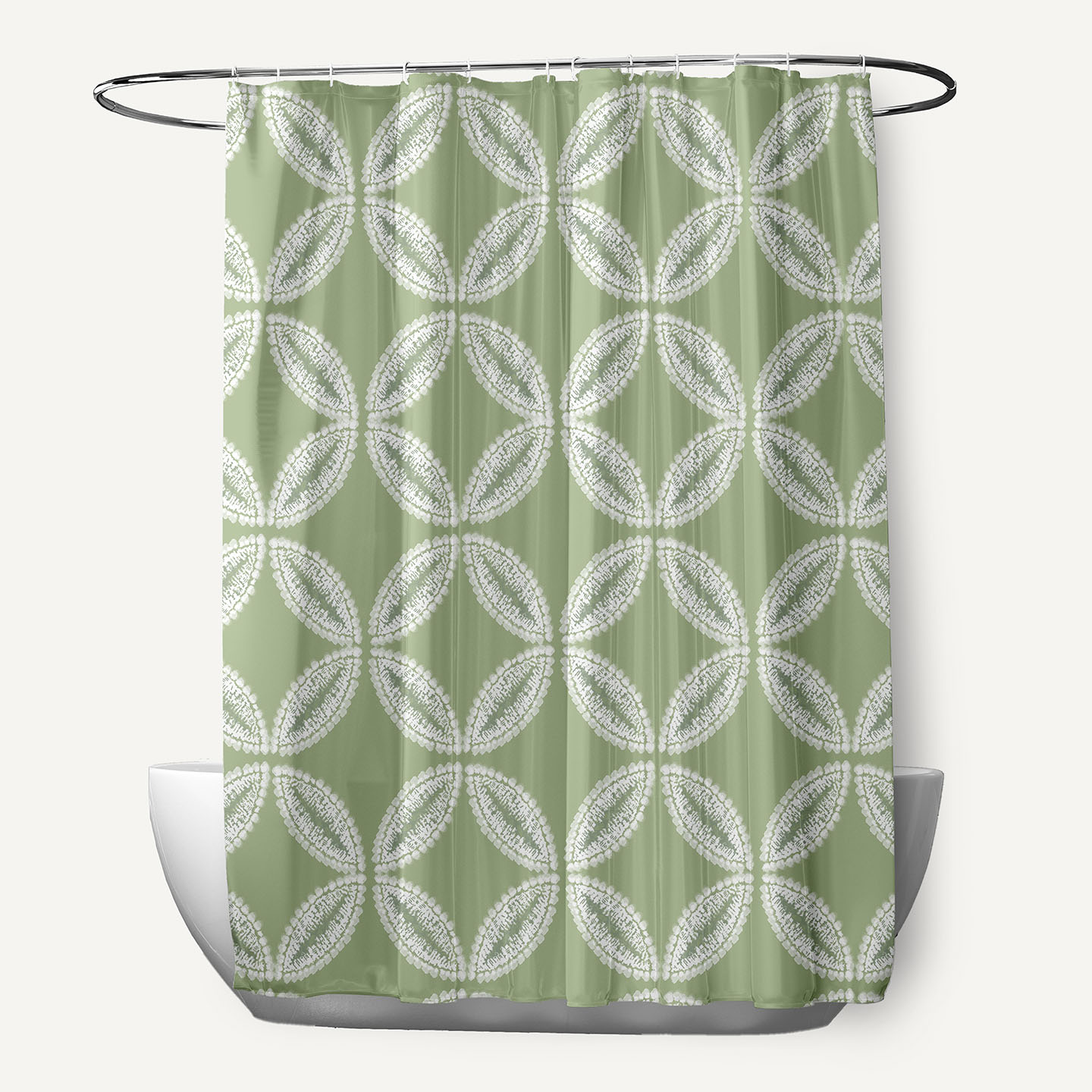 Simply Daisy Tidepool Polyester Polyester Shower Curtain, Green