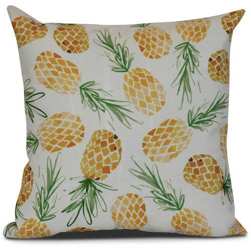 Simply Daisy, Tossed Pineapples, Geometric Print Outdoor Pillow