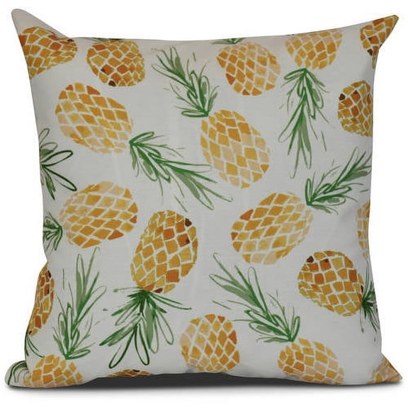 Simply Daisy, Tossed Pineapples, Geometric Print Outdoor Pillow