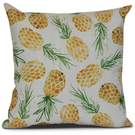 Simply Daisy, Tossed Pineapples, Geometric Print Outdoor Pillow