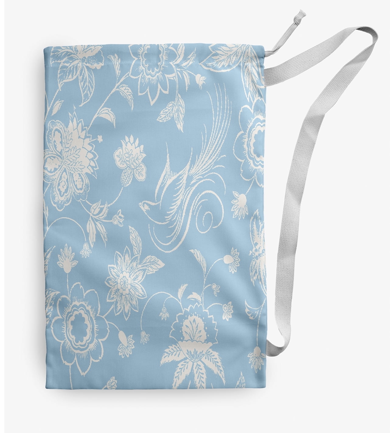 Simply Daisy Traditional Bird Floral 18 x 29 inch Blue Laundry Bag