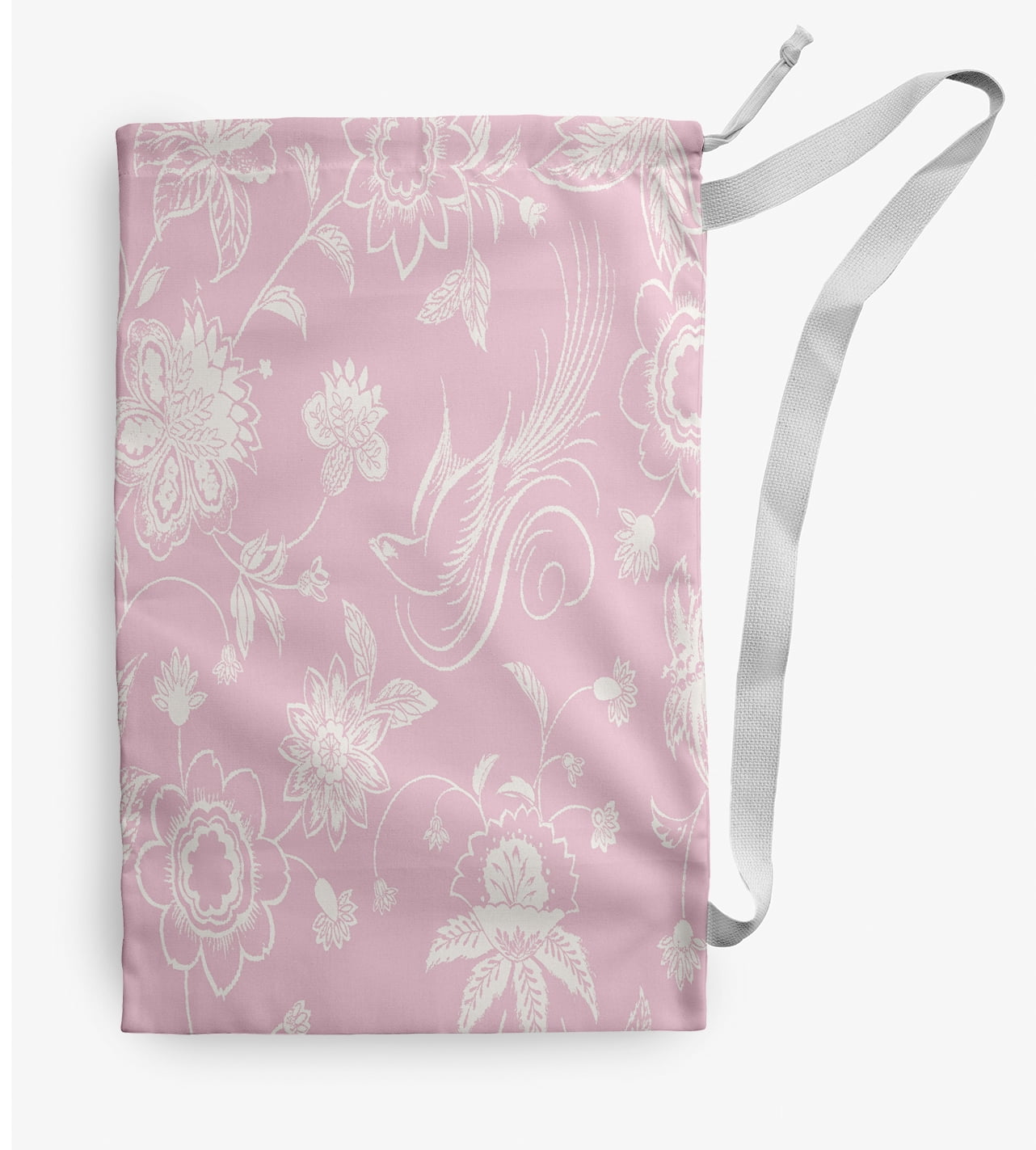 Simply Daisy Traditional Bird Floral 18 x 29 inch Pink Laundry Bag