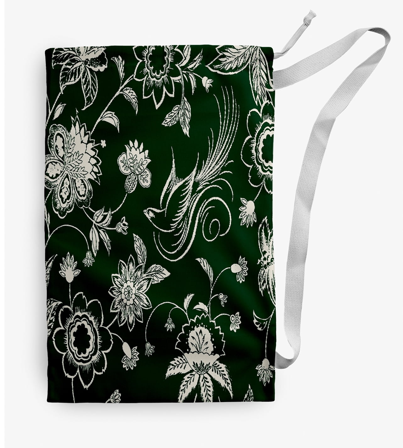 Simply Daisy Traditional Bird Floral 28 x 36 inch Green Laundry Bag