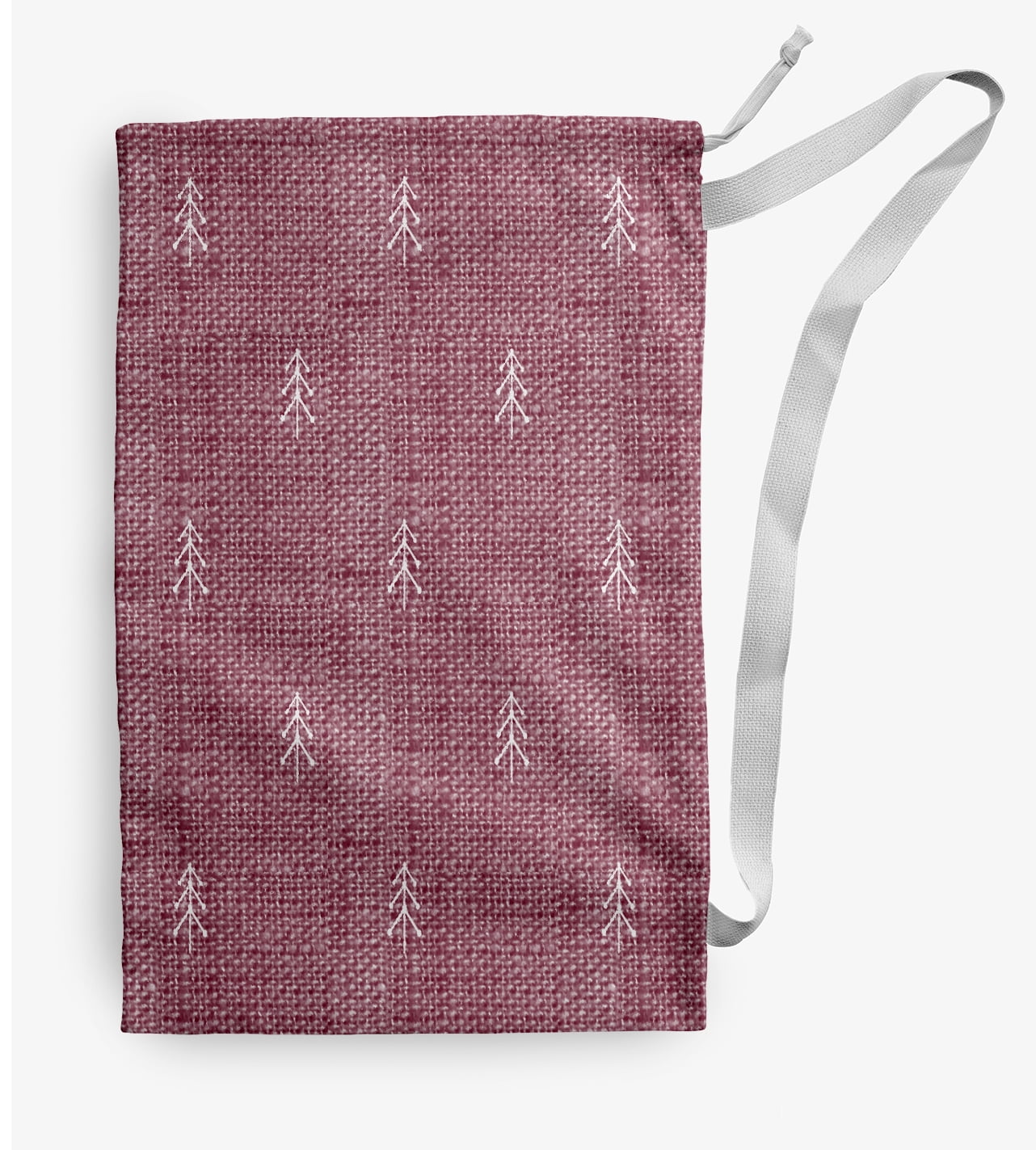 Simply Daisy Tree Pattern 18 x 29 in Red Laundry Bag