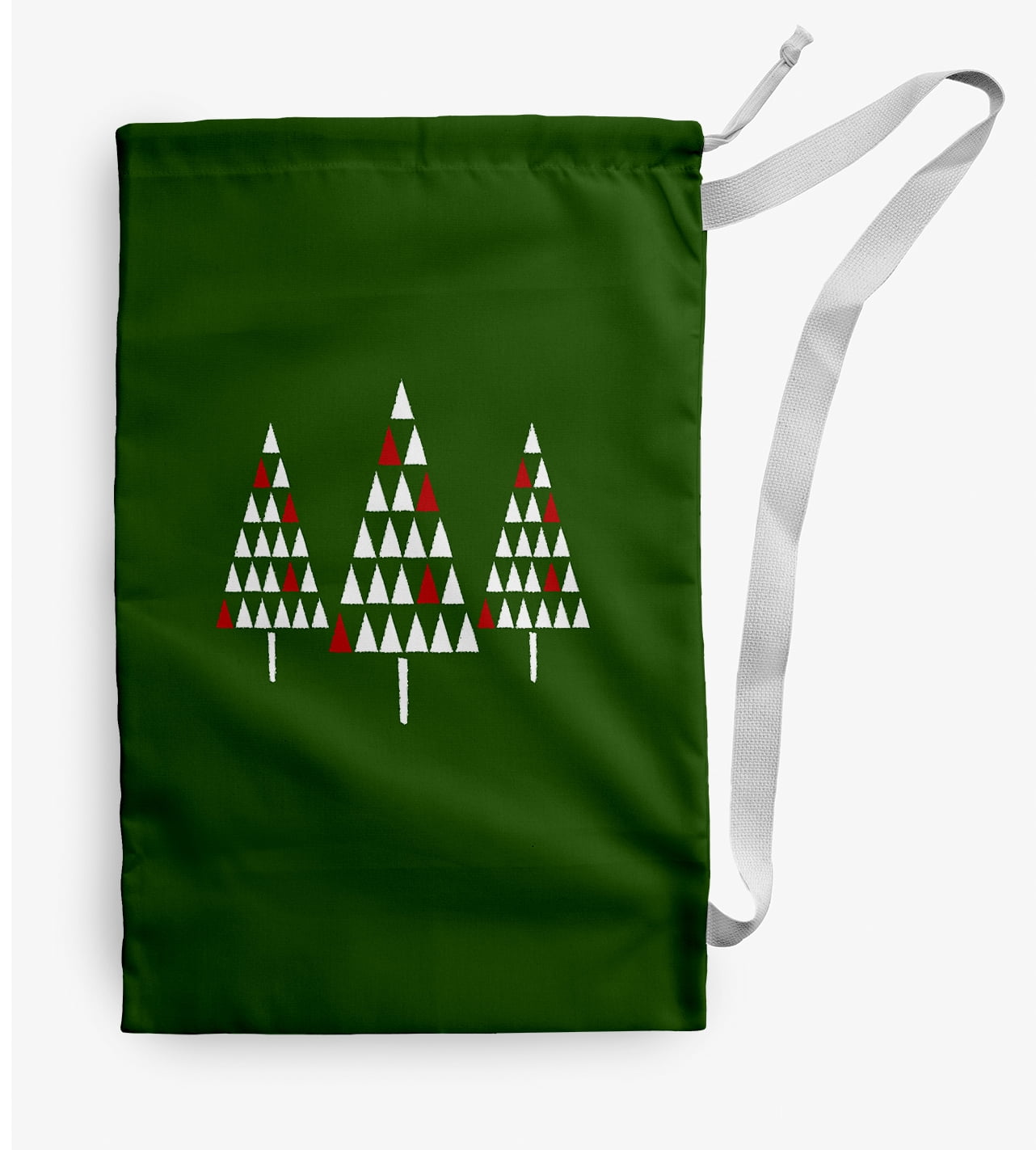 Simply Daisy Trio of Trees 18 x 29 in Green Laundry Bag