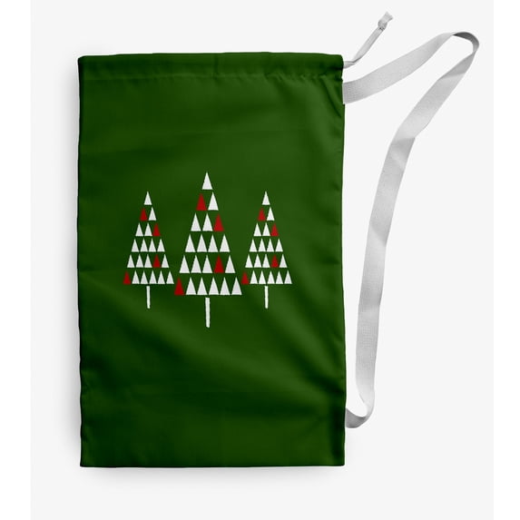 Simply Daisy Trio of Trees 18 x 29 in Green Laundry Bag