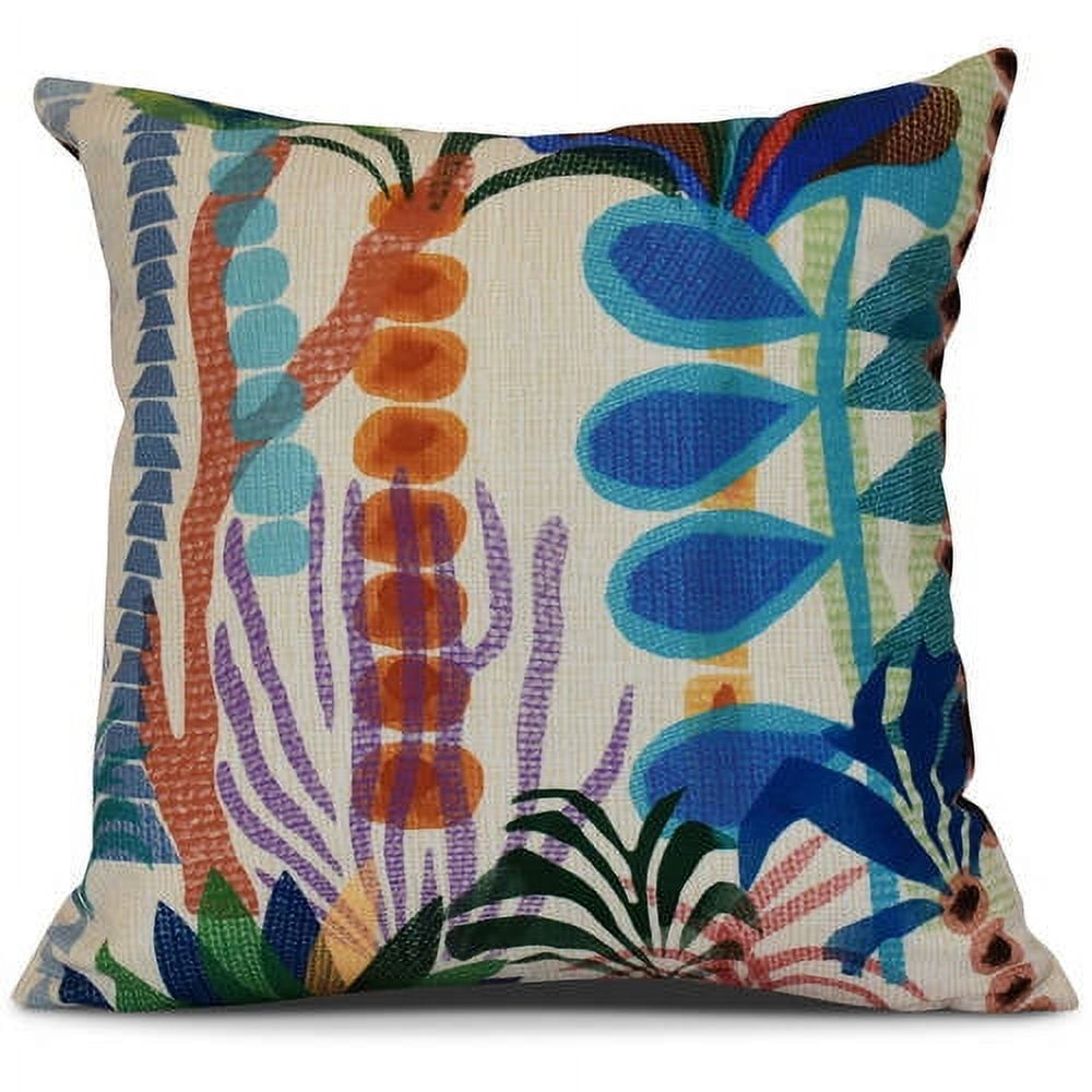 Simply Daisy, Tropical Jungle, Floral Print Outdoor Pillow