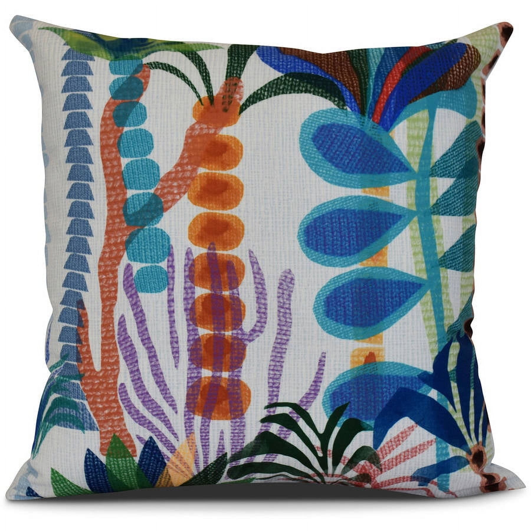 Simply Daisy, Tropical Jungle, Floral Print Outdoor Pillow
