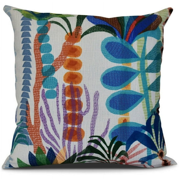 Simply Daisy, Tropical Jungle, Floral Print Outdoor Pillow