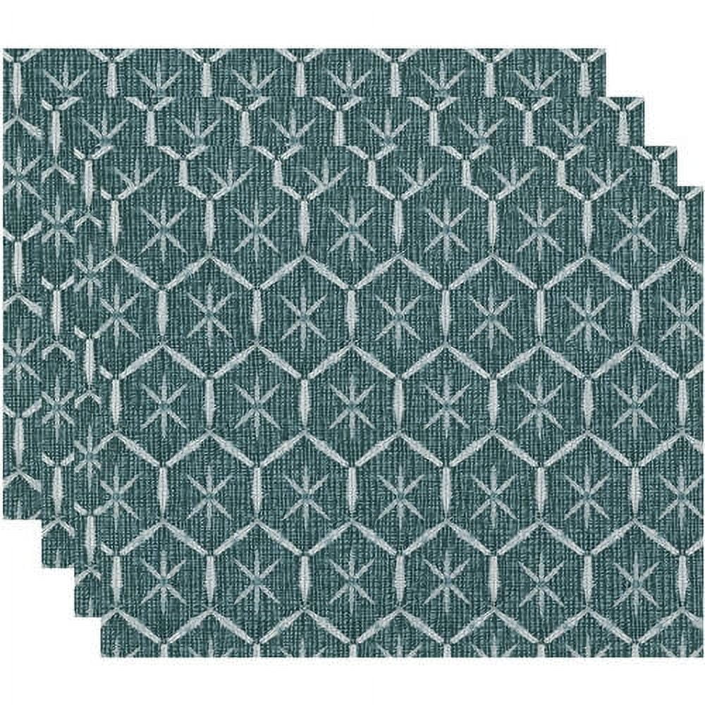 Simply Daisy Tufted Geometric Print Placemat, Set of 4