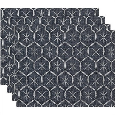 Simply Daisy Tufted Geometric Print Placemat, Set of 4