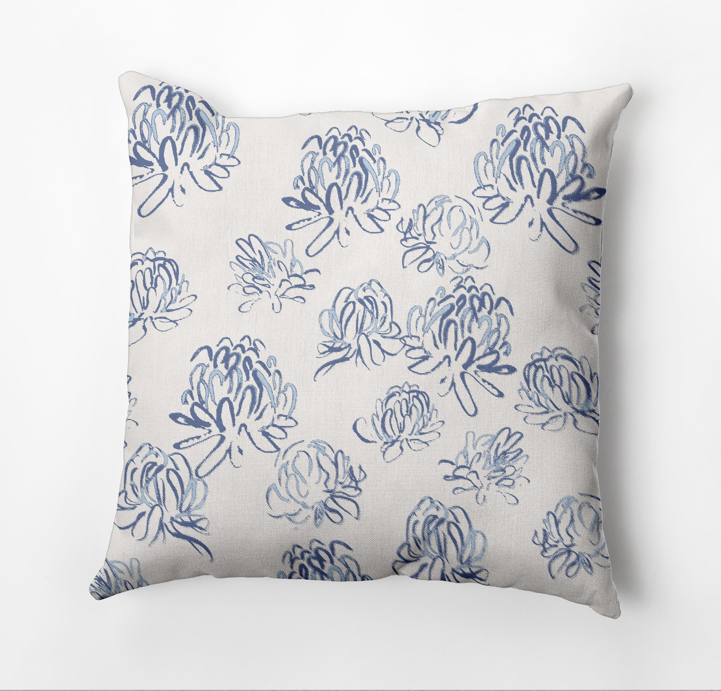 Simply Daisy Tumbly Blossom Outdoor Pillow, Blue/White, 14 in x 20 in