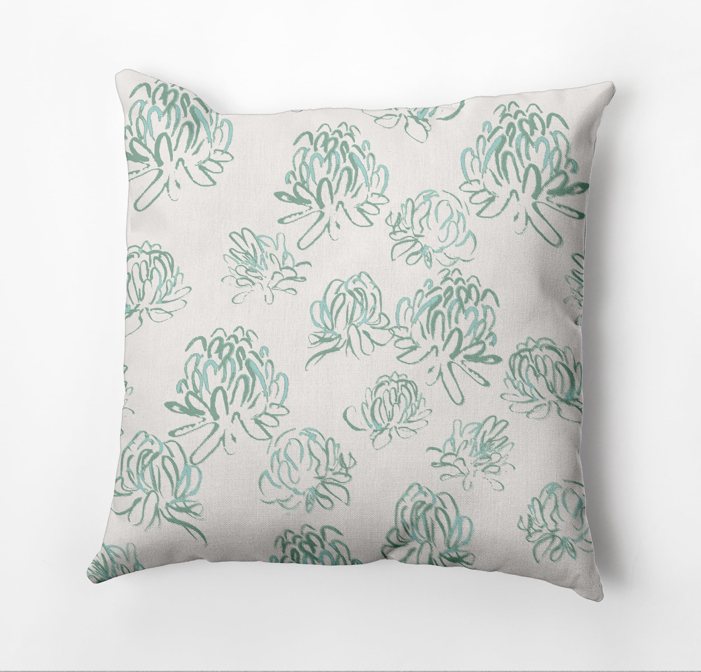 Simply Daisy Tumbly Blossom Outdoor Pillow, Green, 18 in x 18 in