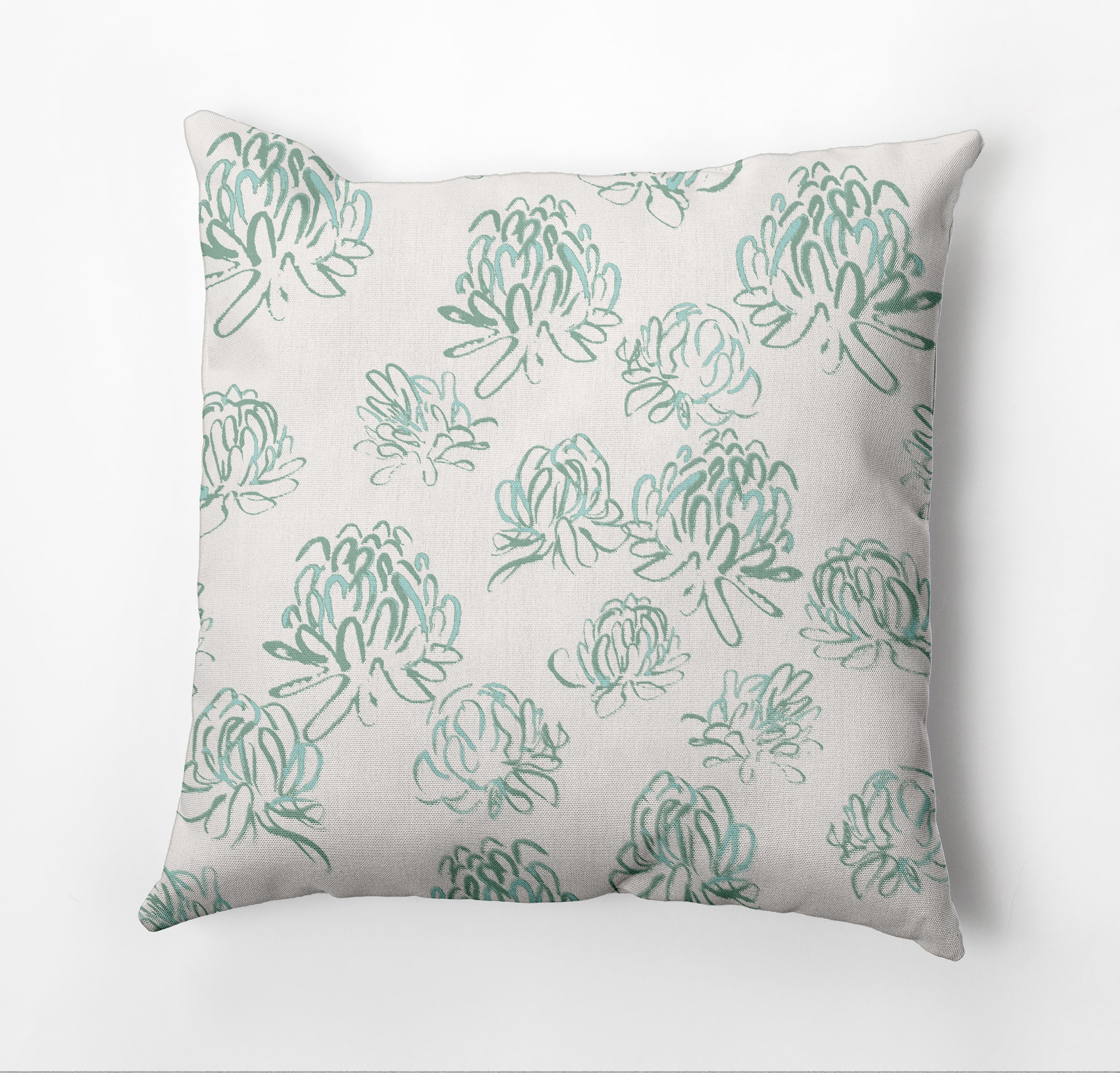 Simply Daisy Tumbly Blossom Outdoor Pillow, Green/White, 14 in x 20 in