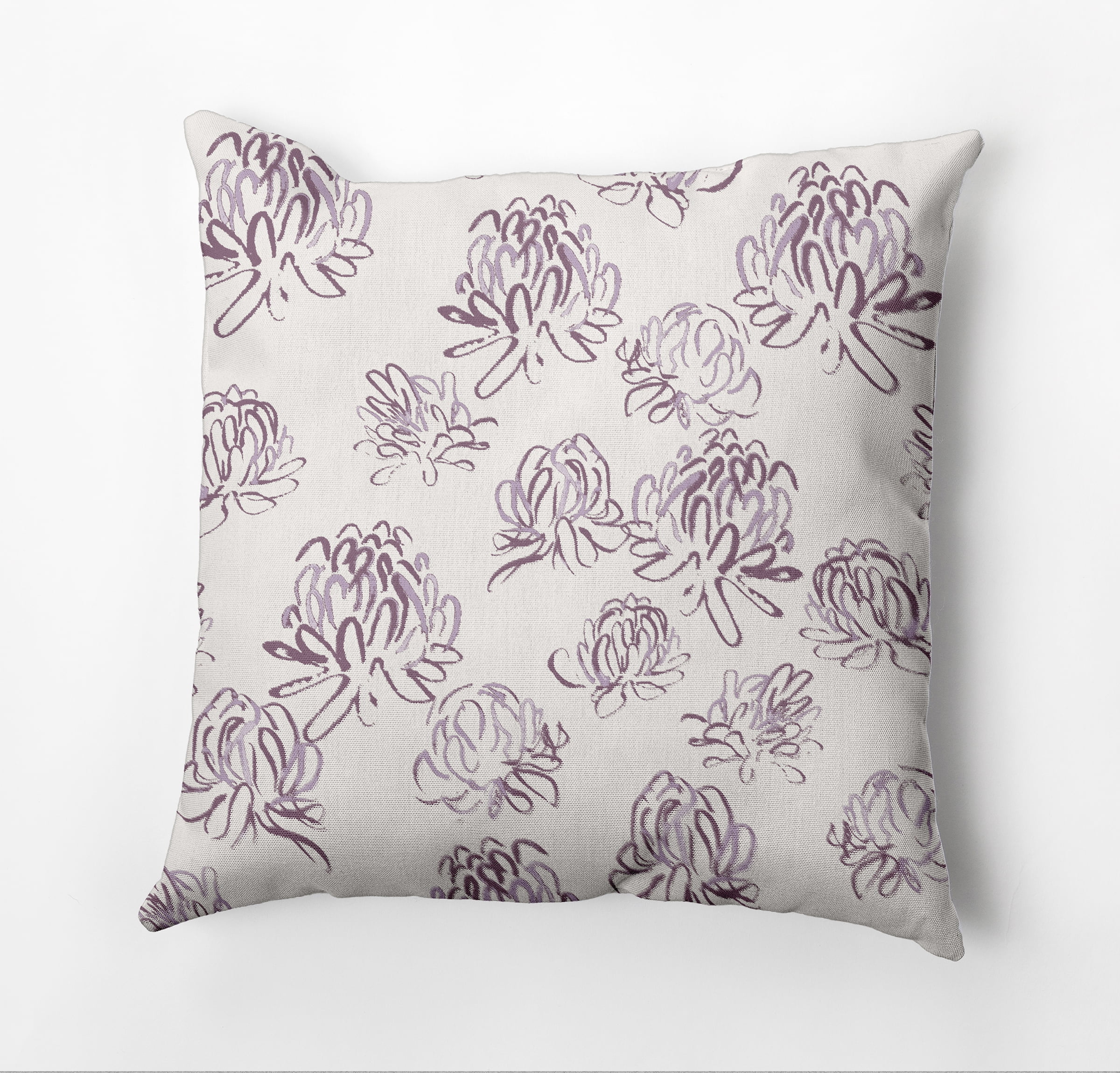 Simply Daisy Tumbly Blossom Outdoor Pillow, Purple/White, 20 in x 20 in