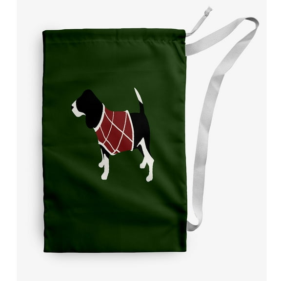 Simply Daisy Warmest Wishes Doggie 18 x 29 in Green Laundry Bag