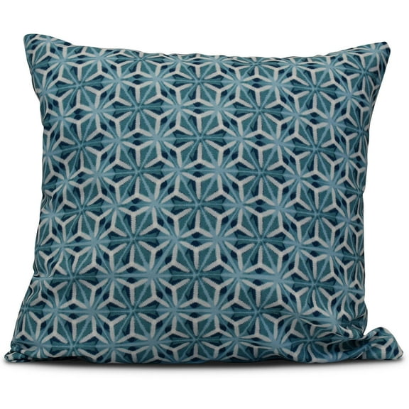 Simply Daisy Water Mosaic Geometric Print Outdoor Pillow