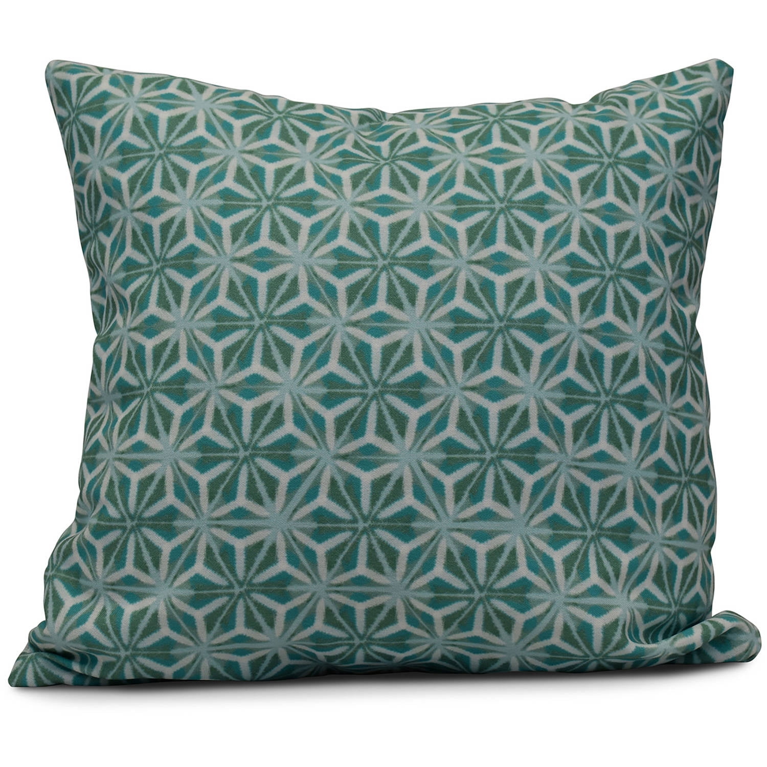 Simply Daisy Water Mosaic Geometric Print Outdoor Pillow