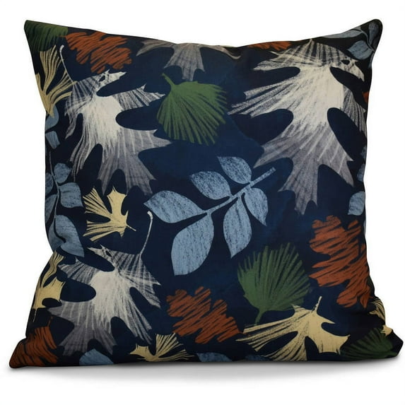 Simply Daisy Watercolor Leaves Floral Print Outdoor Pillow