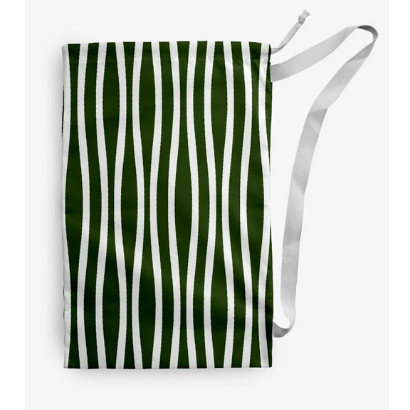 Simply Daisy Wavy Stripe 18 x 29 inch Dark Green Laundry Bag