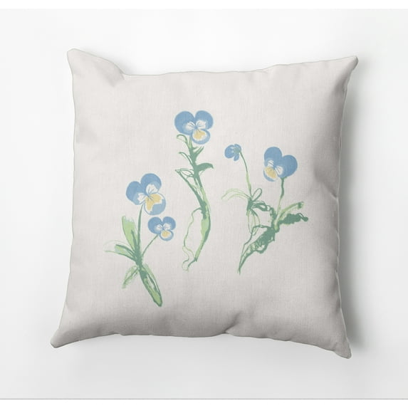 Simply Daisy What a Pansy Outdoor Pillow, Blue/White, 14 in x 20 in