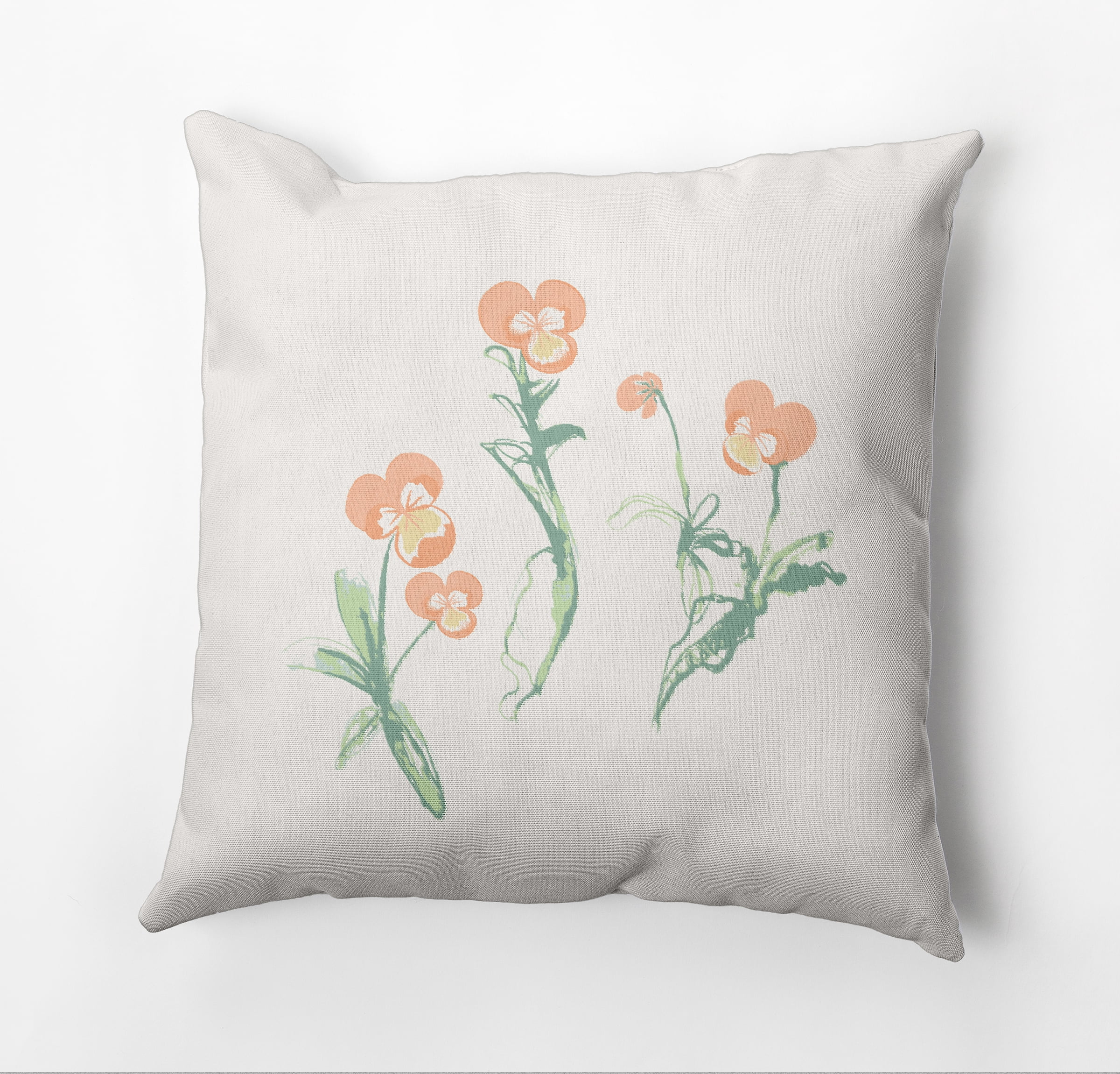 Simply Daisy What a Pansy Outdoor Pillow, Orange/White, 14 in x 20 in