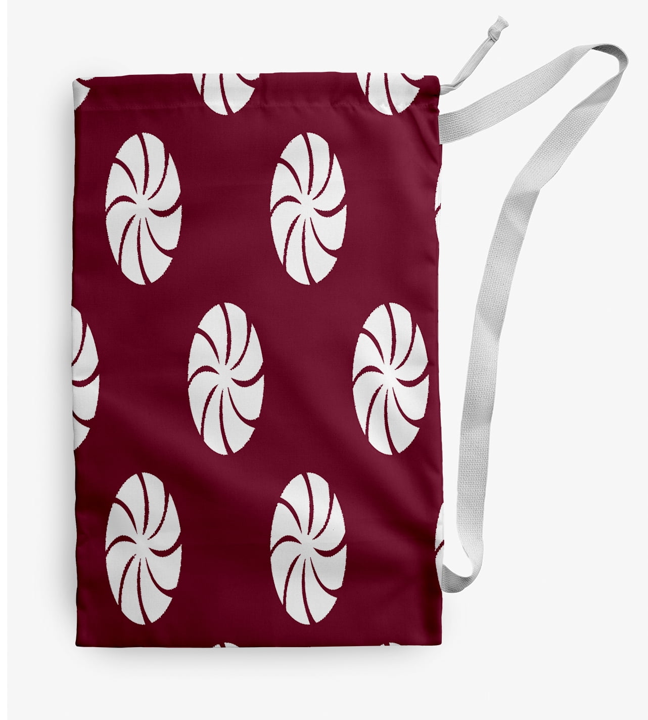Simply Daisy Whirl of The Season Geometric 18 x 29 in Cranberry Laundry Bag