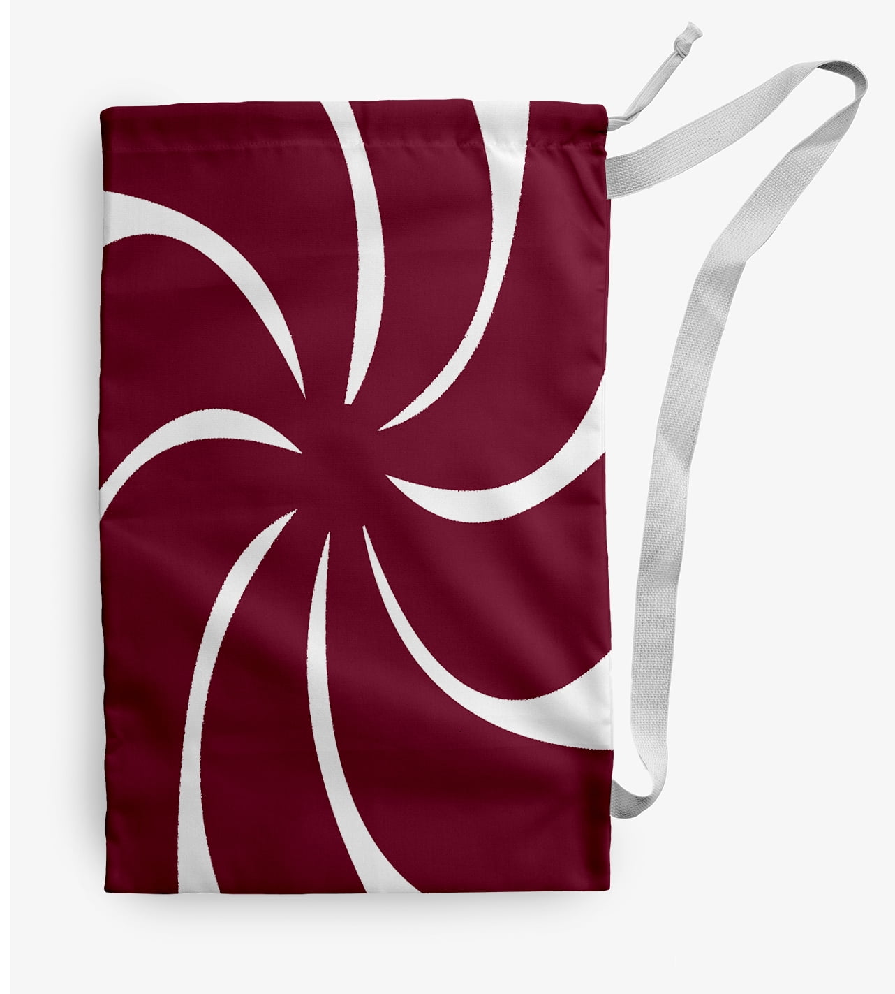 Simply Daisy Whirl of The Season Geometric 18 x 29 in Cranberry Laundry Bag