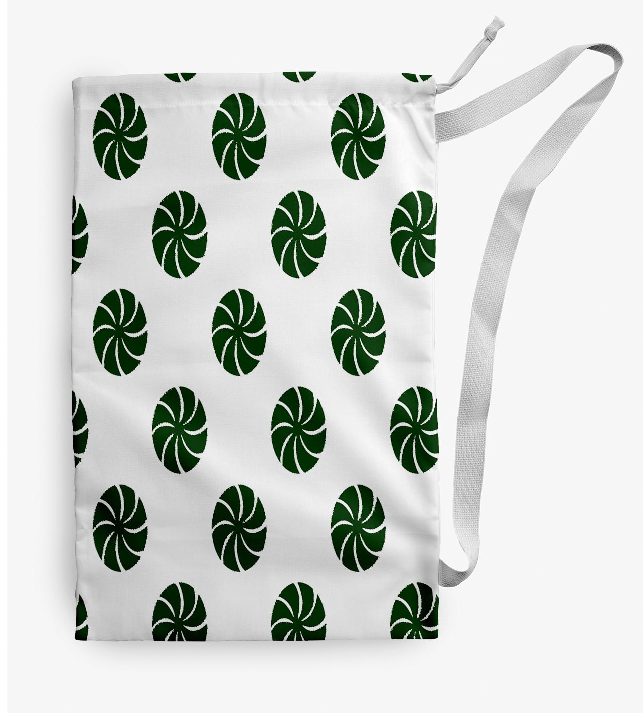 Simply Daisy Whirl of The Season Geometric 18 x 29 in Green Laundry Bag