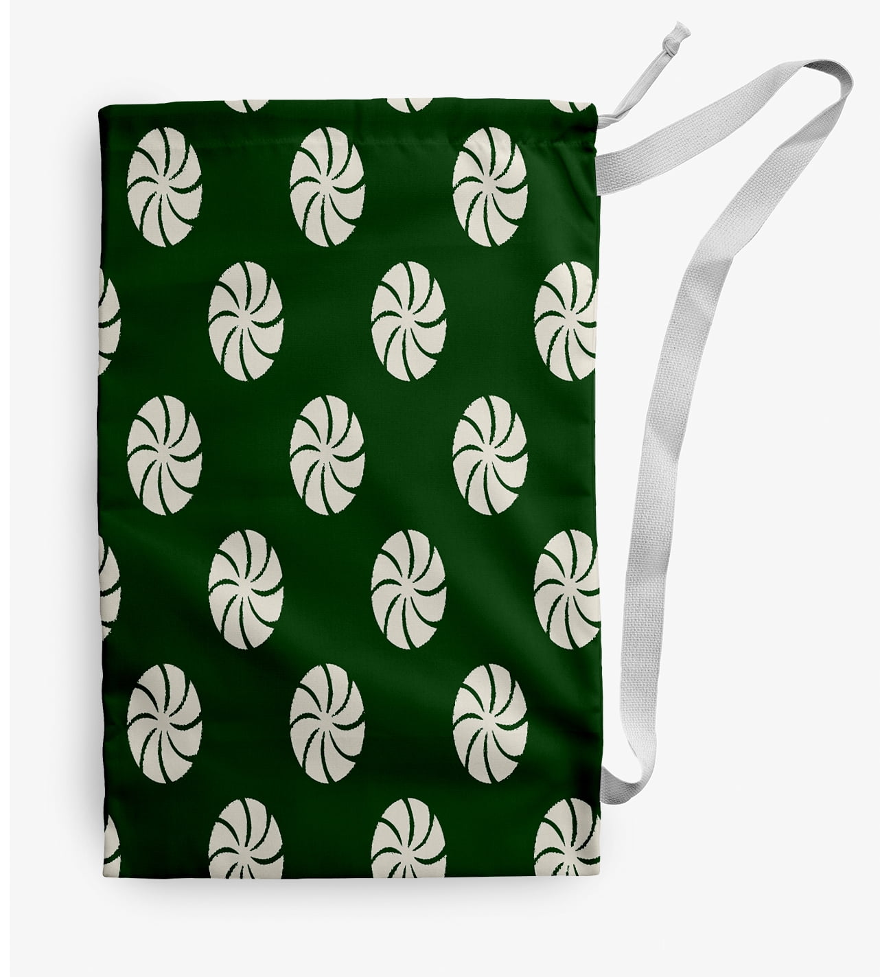 Simply Daisy Whirl of The Season Geometric 18 x 29 in Green Laundry Bag
