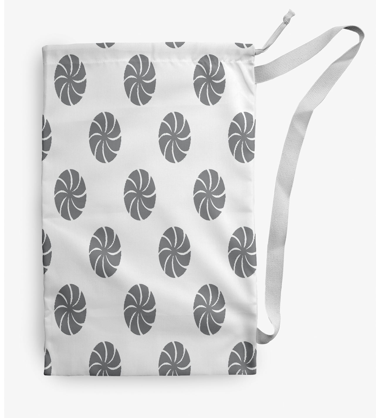 Simply Daisy Whirl of The Season Geometric 18 x 29 in Grey Laundry Bag