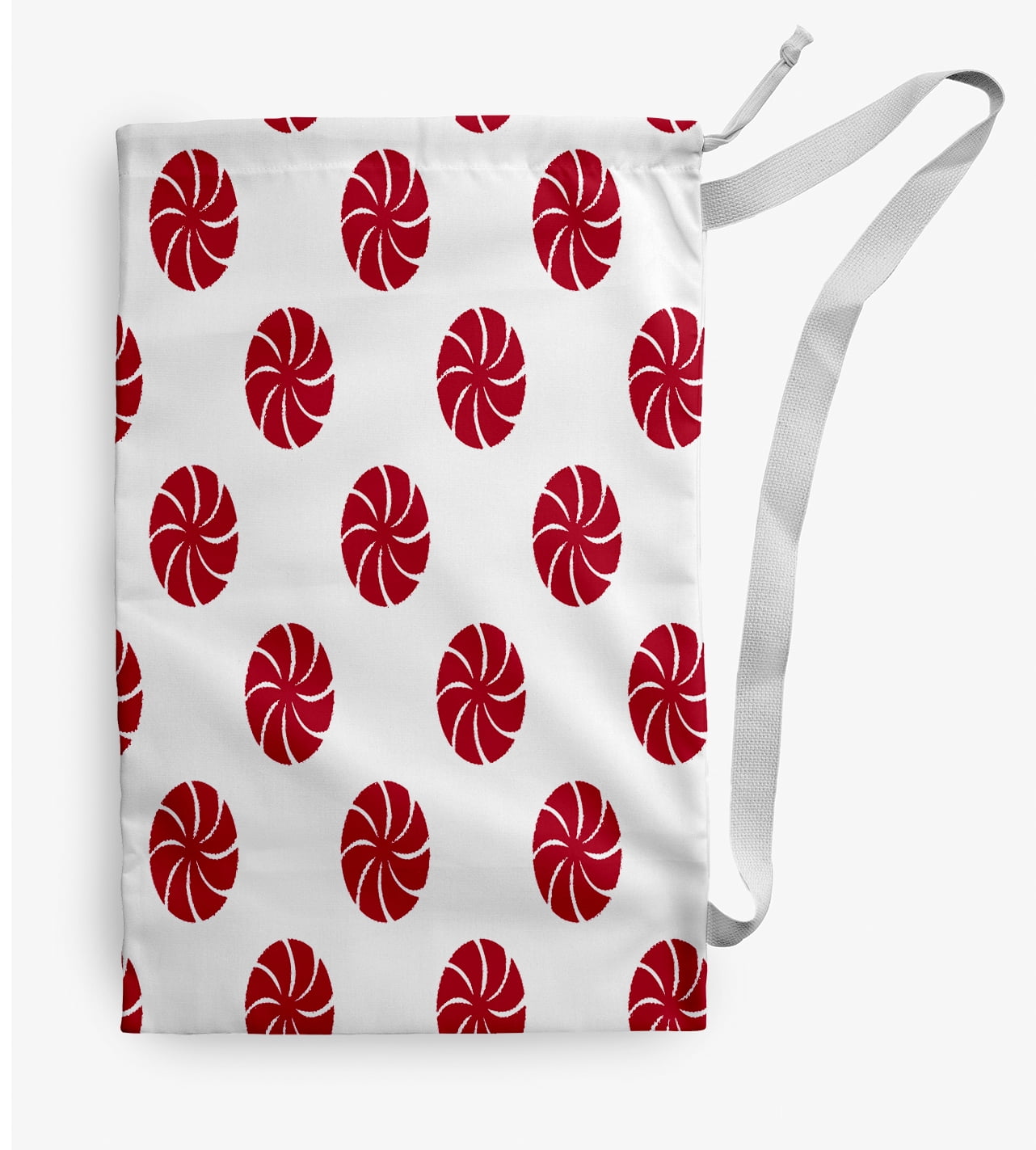 Simply Daisy Whirl of The Season Geometric 18 x 29 in Red Laundry Bag