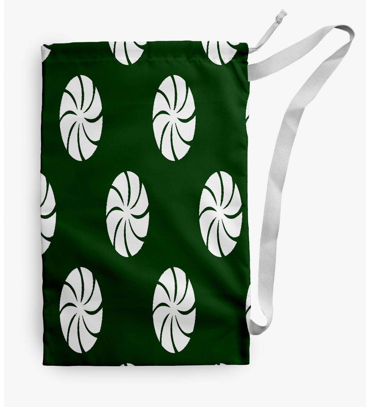Simply Daisy Whirl of The Season Geometric 28 x 36 in Green Laundry Bag