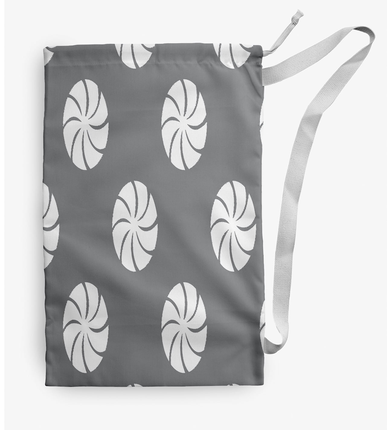 Simply Daisy Whirl of The Season Geometric 28 x 36 in Grey Laundry Bag