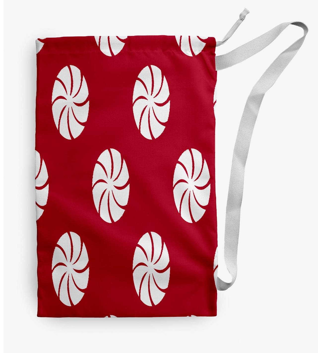 Simply Daisy Whirl of The Season Geometric 28 x 36 in Red Laundry Bag