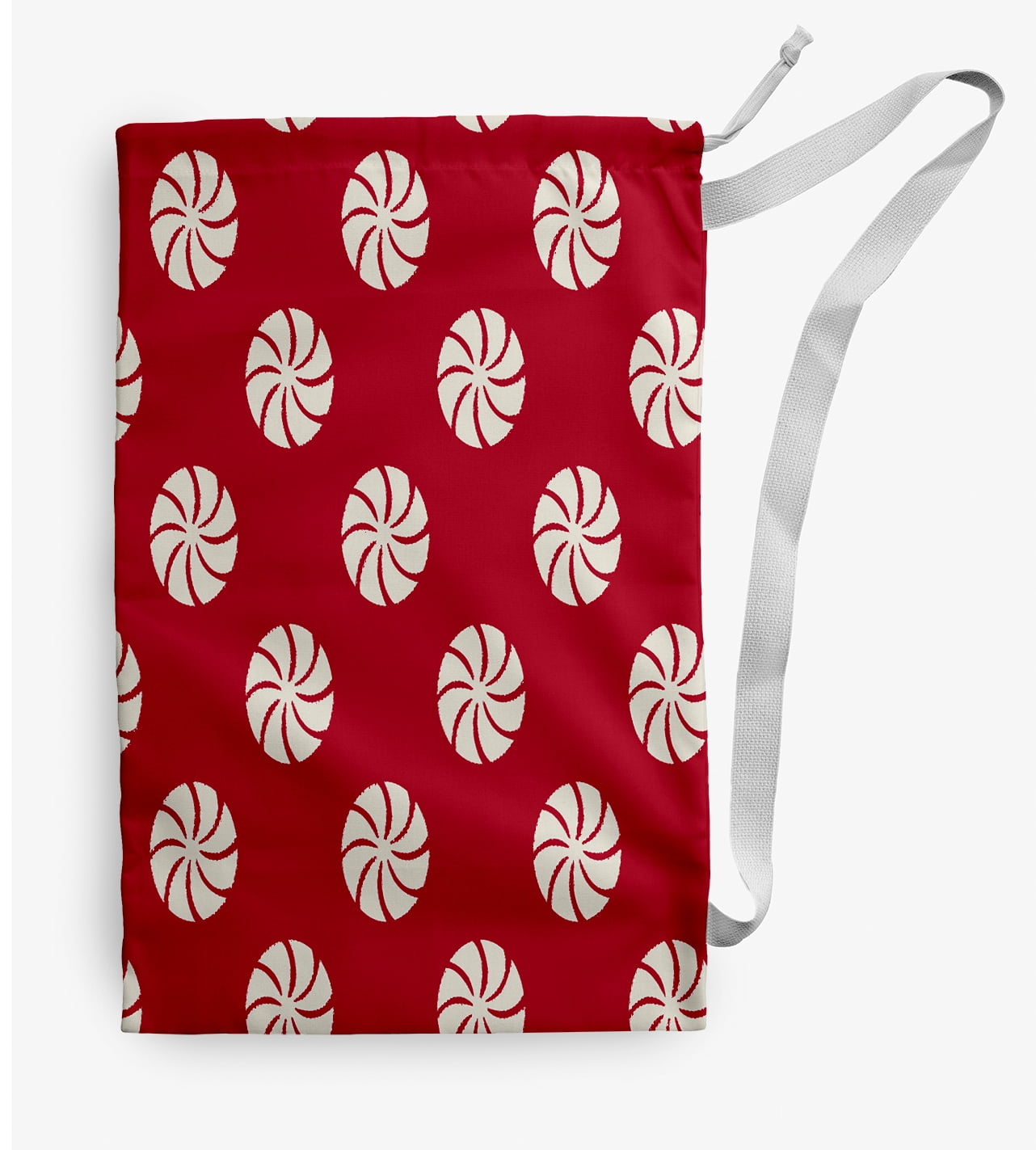 Simply Daisy Whirl of The Season Geometric 28 x 36 in Red Laundry Bag