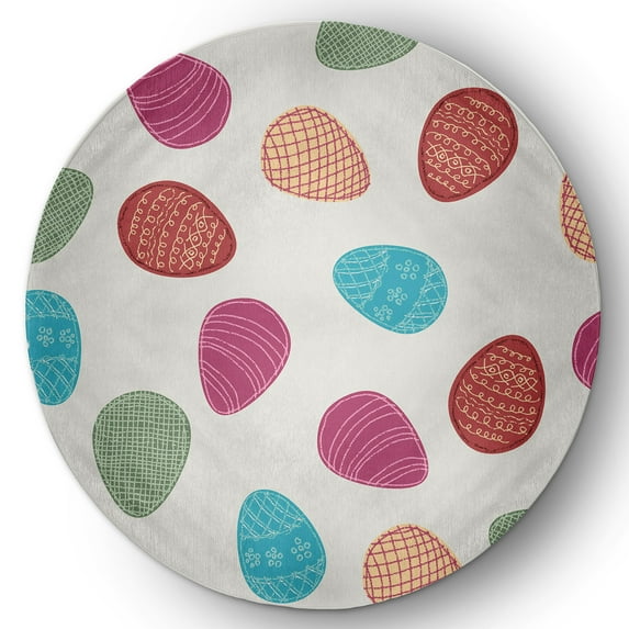 Simply Daisy Whisper White Egg Hunt Easter Area Rug, 5'-round