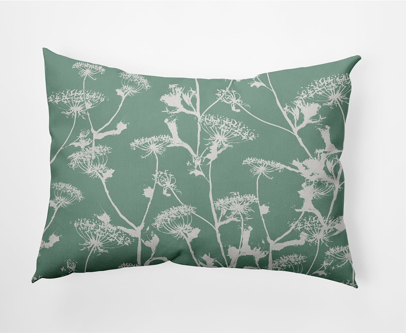 Simply Daisy Windy Blossom Outdoor Pillow, Green/White, 14 in x 20 in