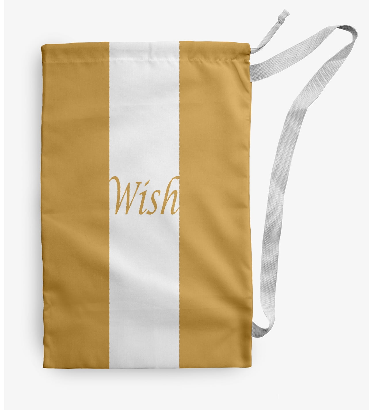 Simply Daisy Wish on a Stripe 18 x 29 inch Yellow Laundry Bag