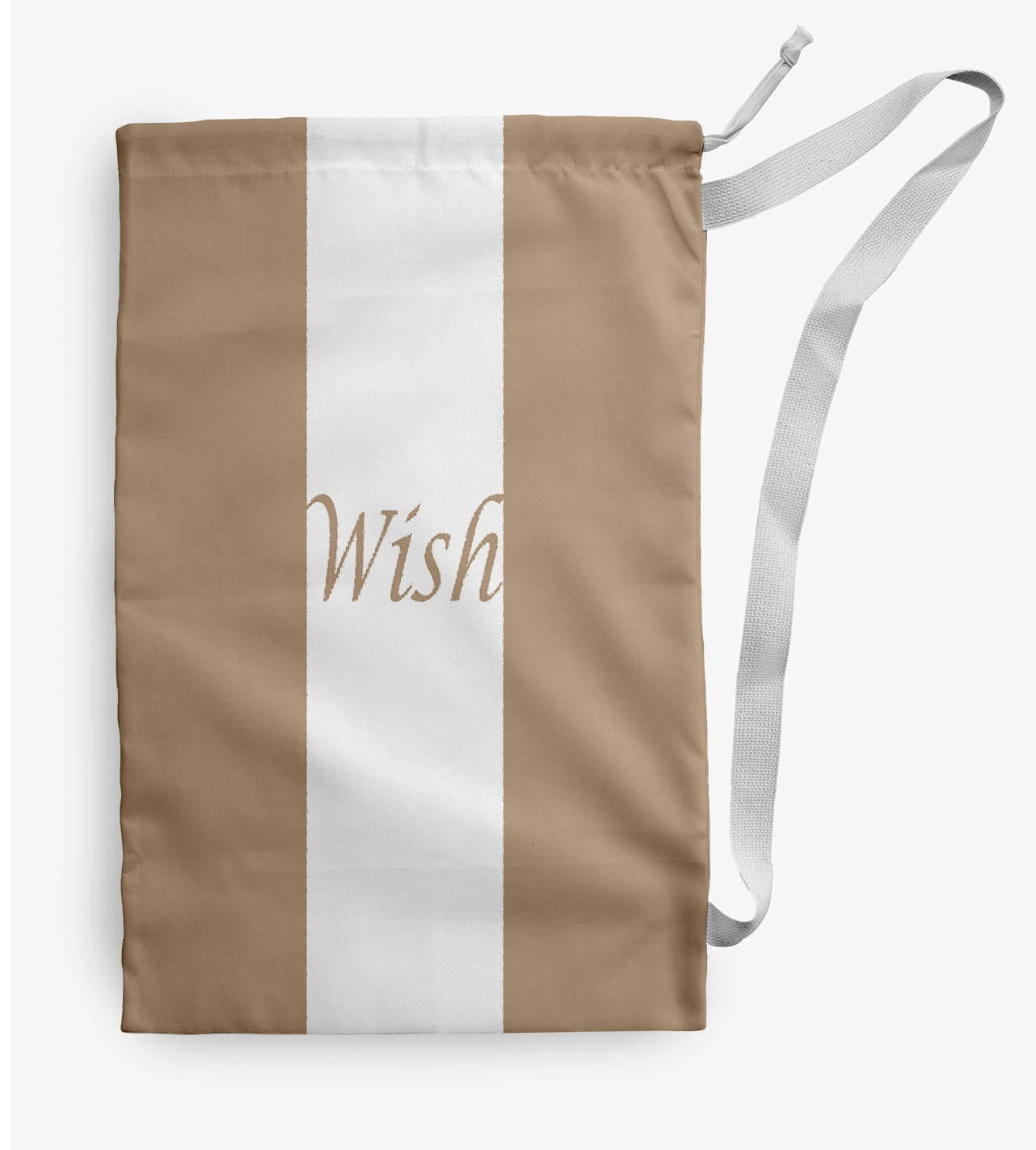 Simply Daisy Wish on a Stripe 28 x 36 inch Taupe Laundry Bag