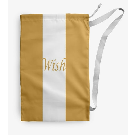 Simply Daisy Wish on a Stripe 28 x 36 inch Yellow Laundry Bag