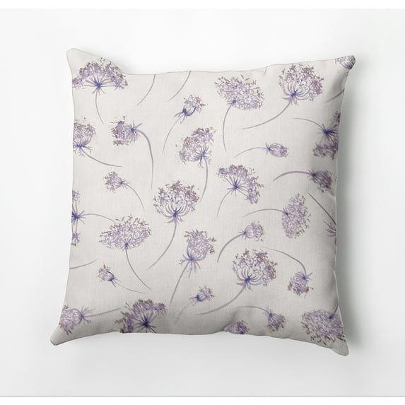 Simply Daisy Wishing Flowers Outdoor Pillow, Purple/White, 14 in x 20 in